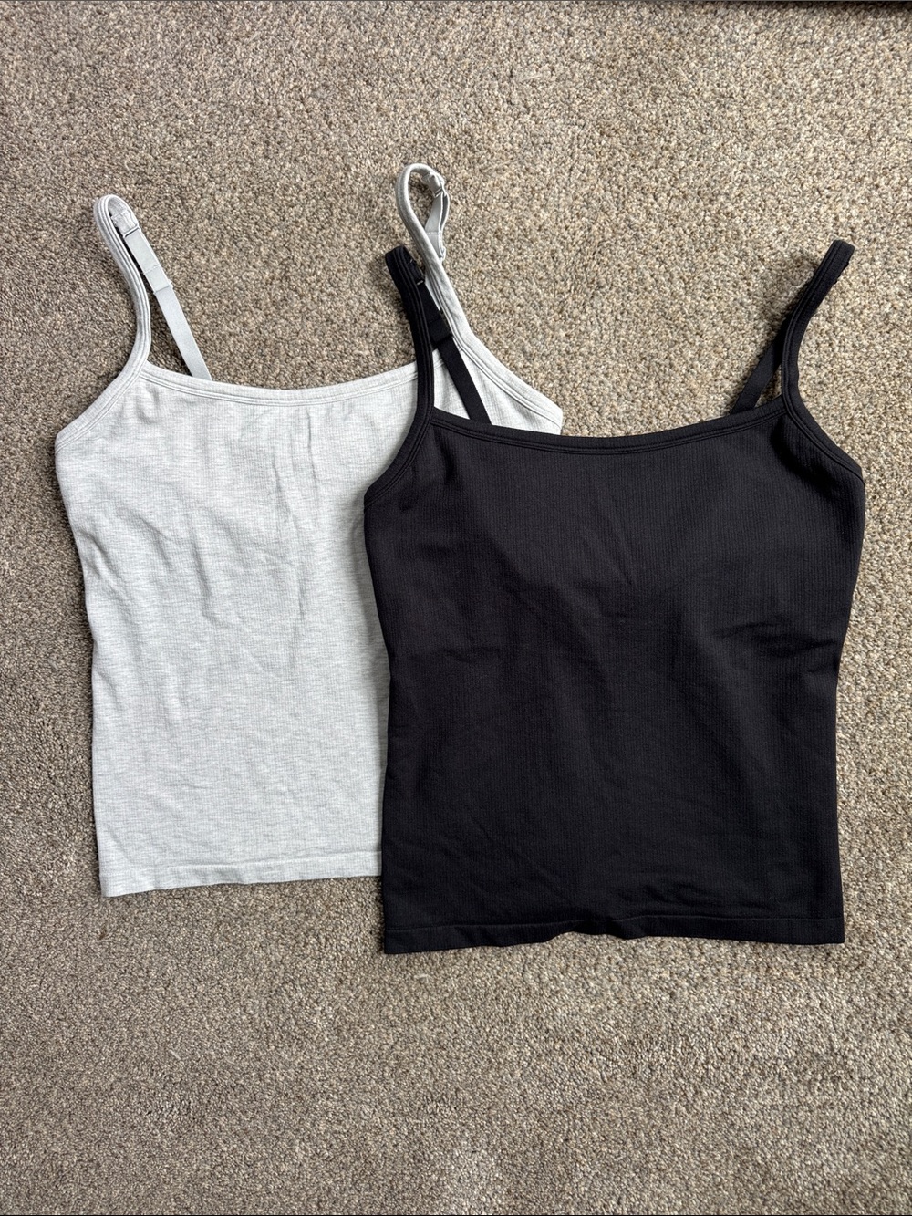 Bombas bundle Ribbed Camisole Tank - Black and Light Gray size L/XL